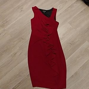 Dark red stretch dress
